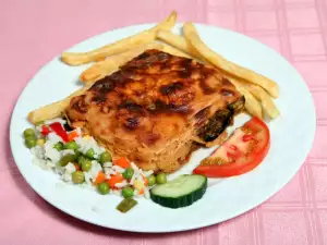 Moussaka with Potatoes, Rice and Tomatoes